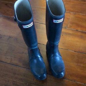 Hunters Tall Rain Boots Navy
